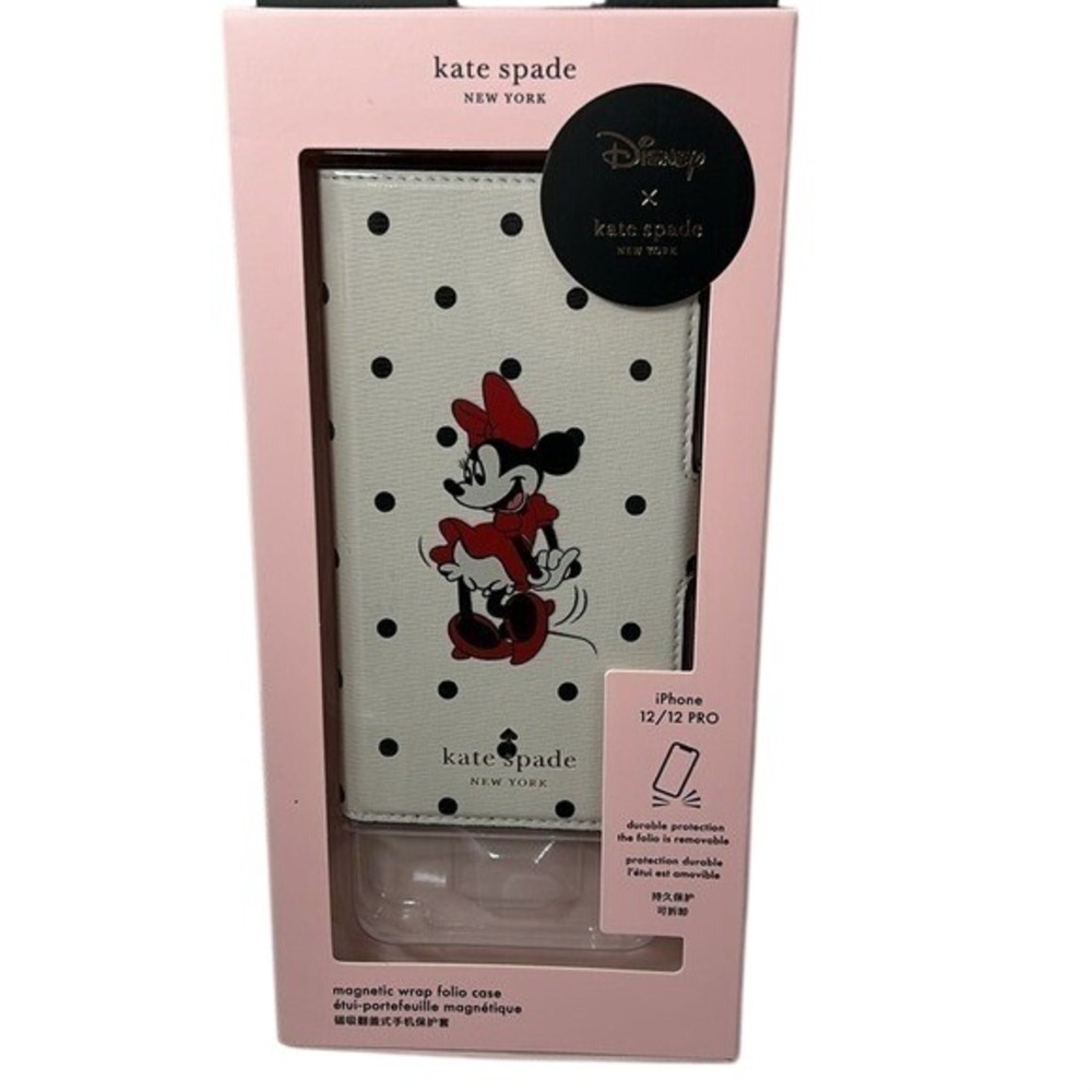 Kate Spade Disney Minnie Mouse iPhone 12 12 Pro Magnetic Wrap Folio Case Polka D